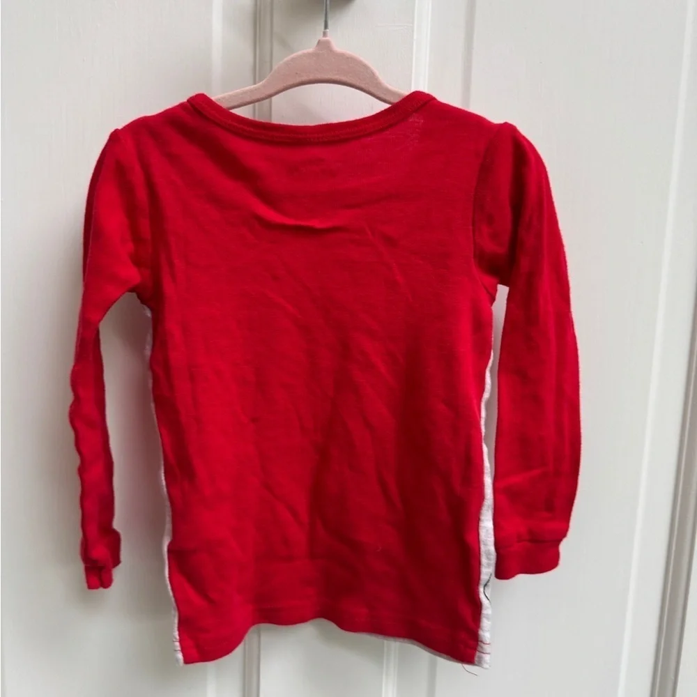 Disney Junior Minnie Mouse 4T Girls Red and Gray Long Sleeve Pajama Top Shirt